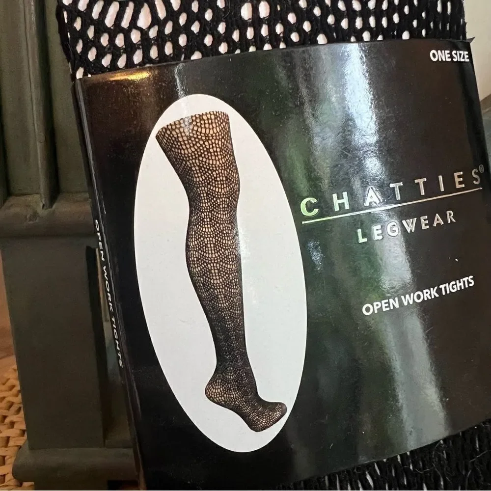 Chatties Black Open Work Tights